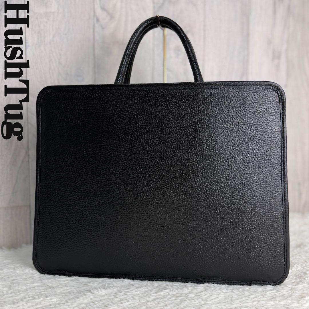 美品♡A4可♡HushTug ハッシュタグ ボックス レザー ビジネスバッグ