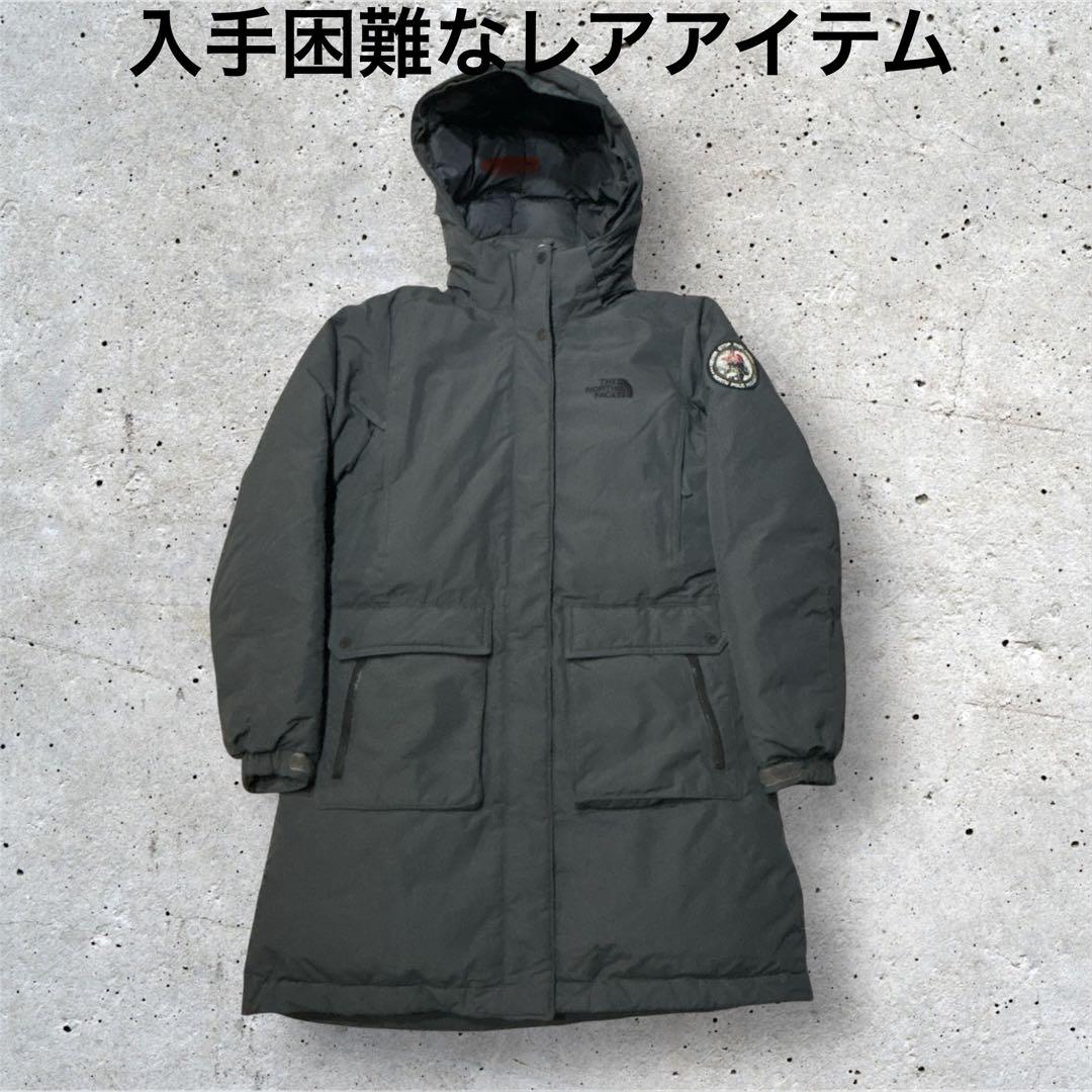 美品The North Face ダークグレー ダウンジャケットロングMNo44