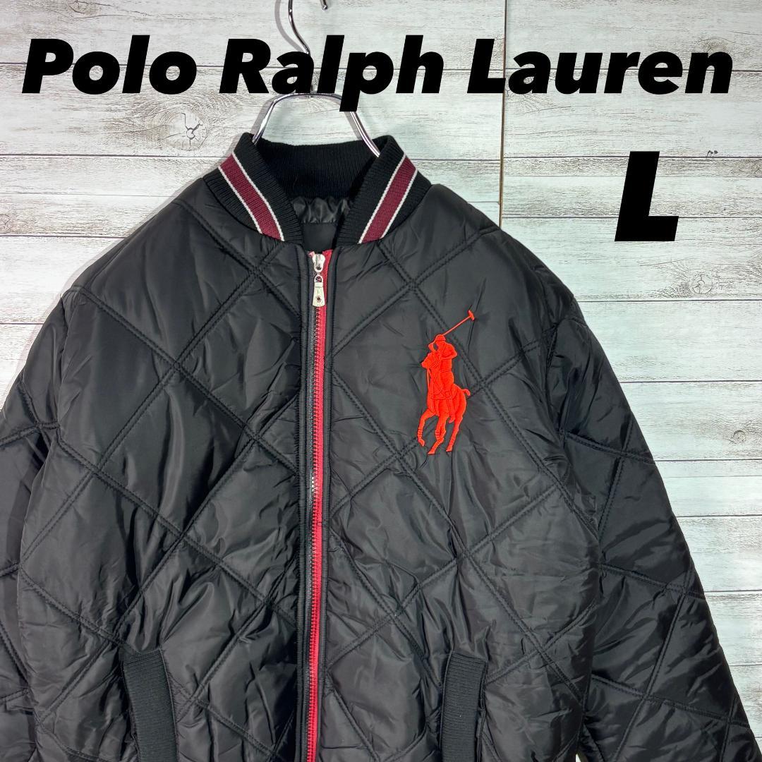 ポロラルフローレン キルティングジャケット ビッグポニー 刺繍ロゴ L