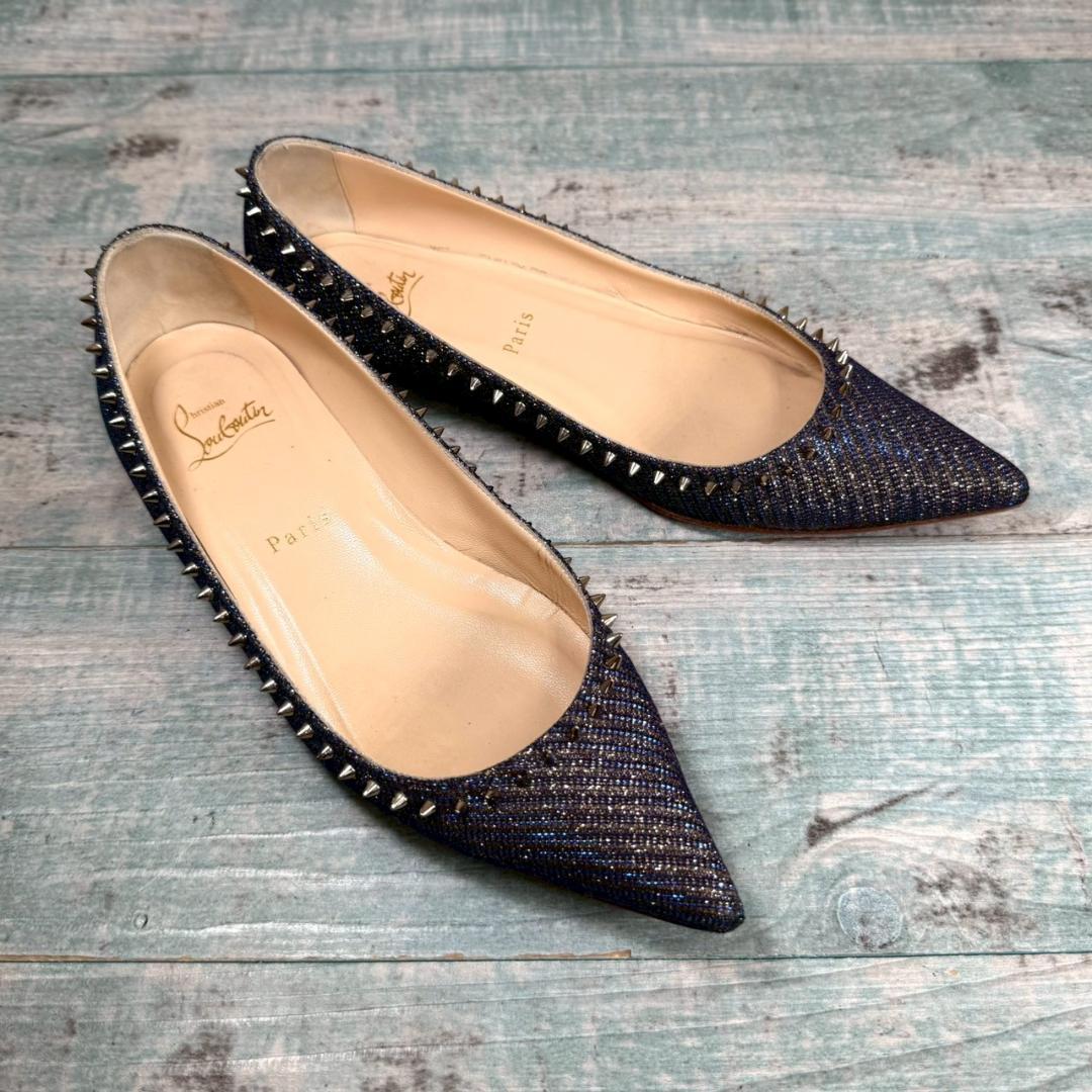 着用2回 Christian Louboutin フラットシューズ36 1/2