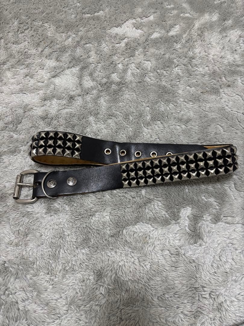 WENDY'S フットザコーチャースタッズレザーベルト M