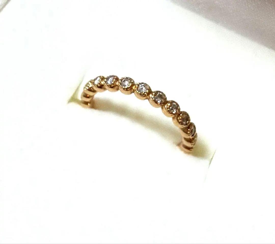 K18 PG１号0.10ct☆ダイヤモンド ハーフエタニティ ピンキーリング K18 WG YG PG 0.5ct ダイヤモンド フルエタニティ ピンキー リング