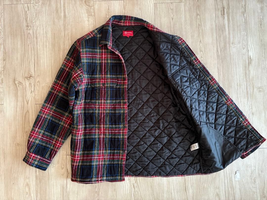 Supreme Quilted Plaid Flannel Shirt L - メルカリ