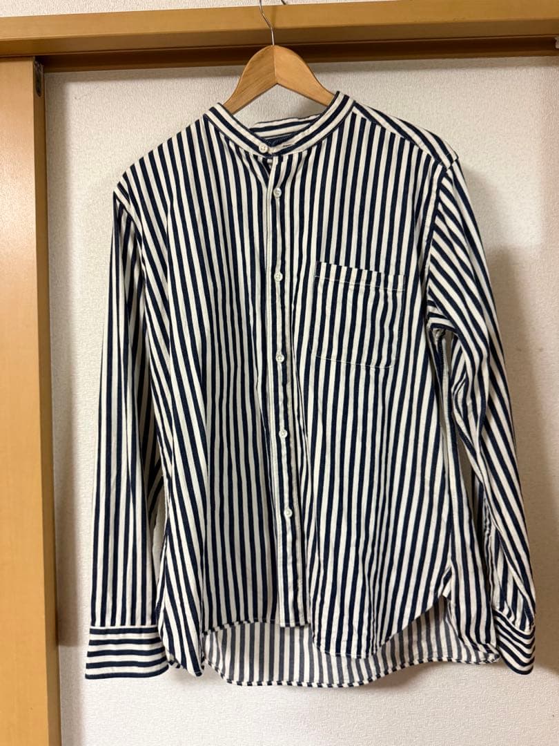 TIGRE BROCANTE ヒッコリーストライプスタンドカラー長袖シャツ