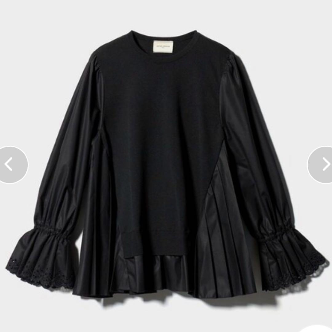 UNITED ARROWS プリーツ コンビ ニット ブラウス
