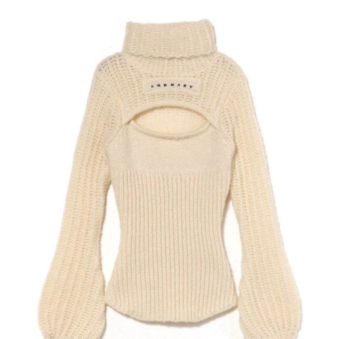 トップス Donna knit tops white ANDMARY
