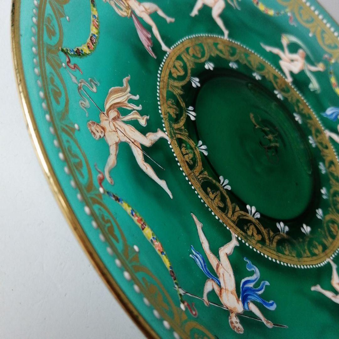 イタリア ベネチアングラス ヴェネツィア ムラノ エナメル彩 金彩 皿