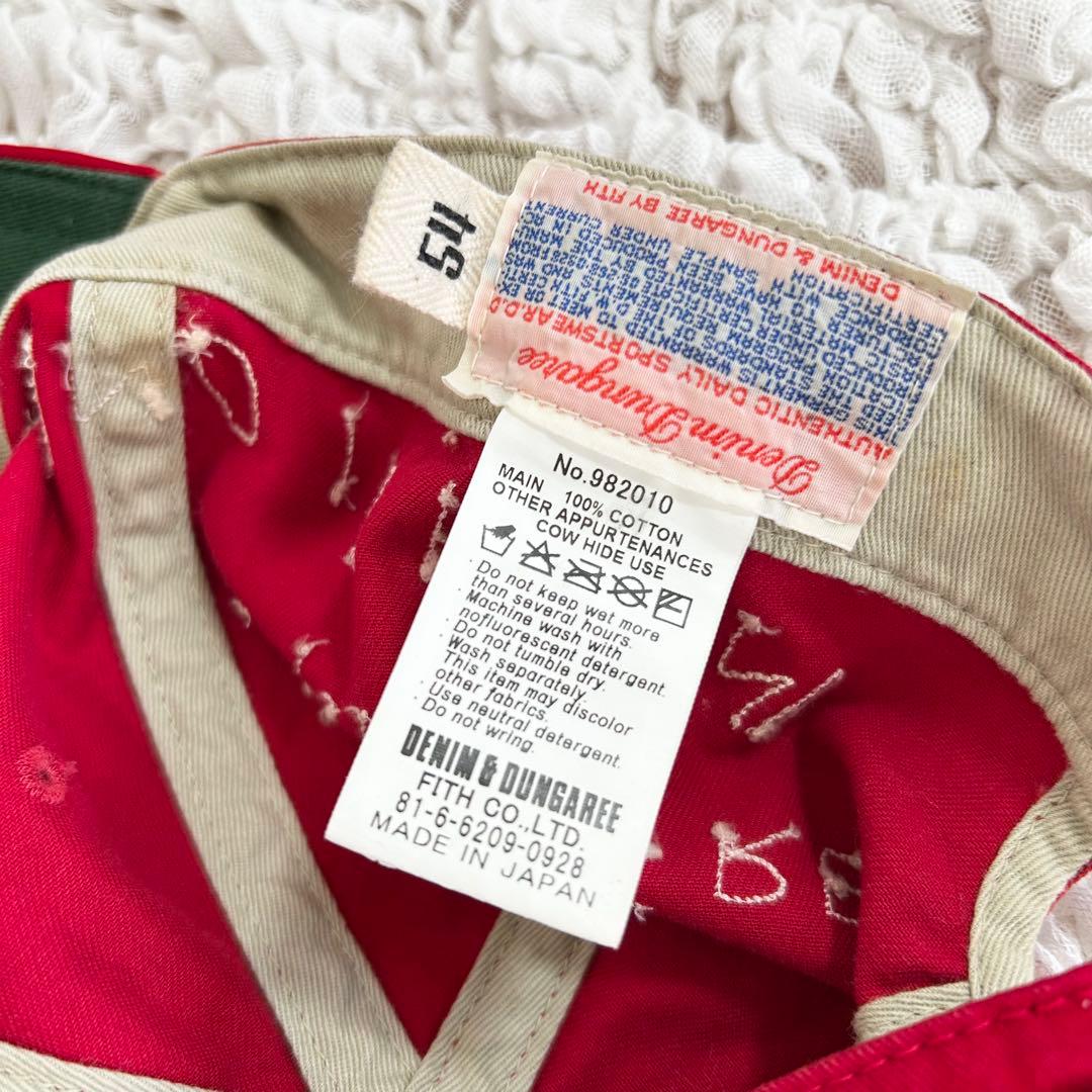 デニムアンドダンガリー Bキャップ 刺繍 赤 レッド 54 帽子 DENIM DUNGAREE