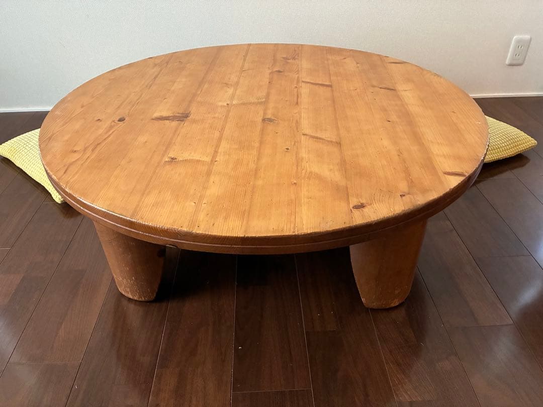 ぽ*ん様 ちゃぶ台　丸テーブル　座卓　天然木　レトロ　100cm