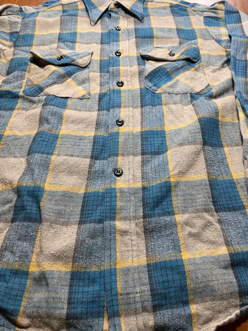 好配色 森タグ！FIVE BROTHER フランネルネルシャツ 60s〜70s