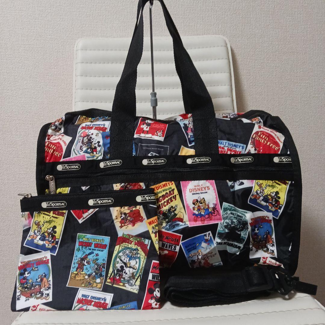2647　レスポートサック　ボストンバッグ　ディズニー　ポーチ付　未使用 未使用 レスポートサック ディズニー ボストンバッグ ミッキー 花柄