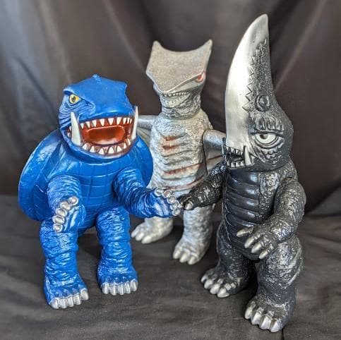 昭和ガメラ＆ギロン＆宇宙ギャオス（マーミット）ソフビフィギュア3体