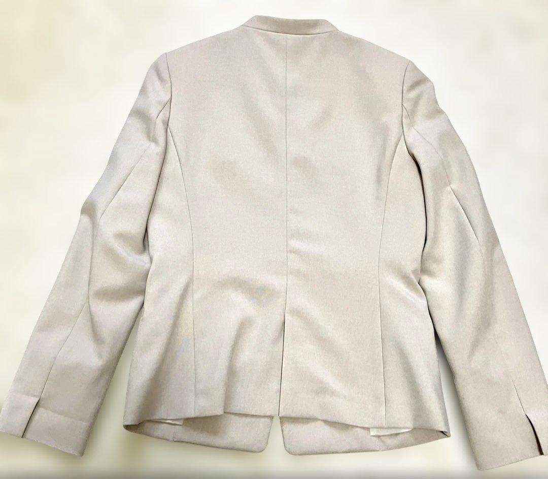 PLSTプラステ ベージュ ノーカラースーツセット ジャケットXS パンツ