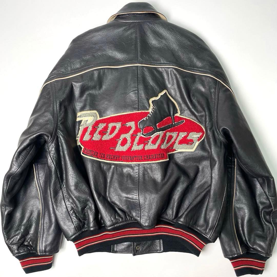 本革】AVIREX レザージャケット 黒 M スタジャン RED BLADES - メルカリ