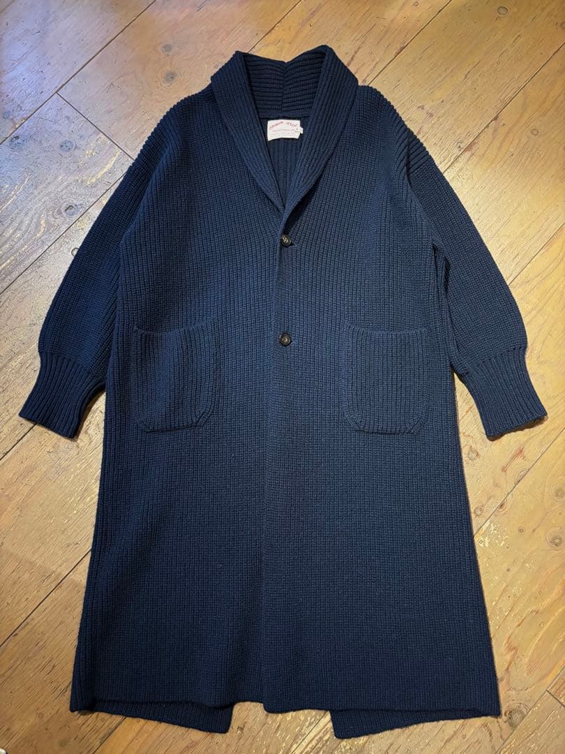 comm arch コムアーチ ウール ニット コート ネイビー 日本製 美品