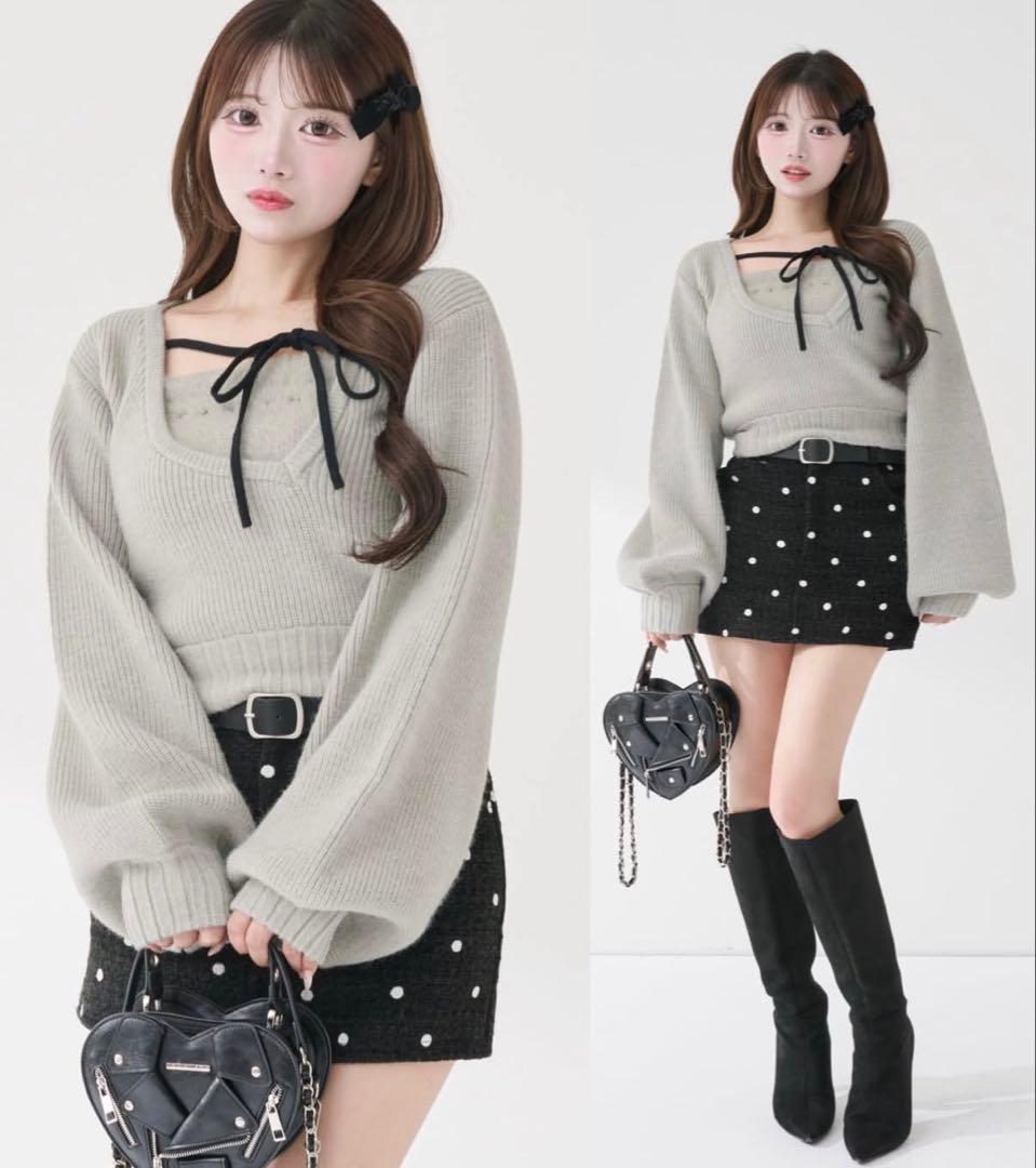 アシメレイヤードニットトップス GRY Darich - メルカリ