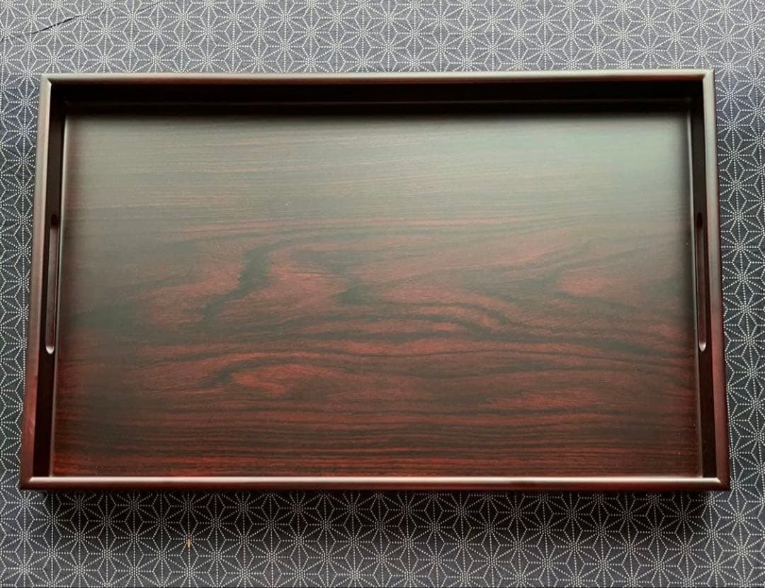 長手盆 紫檀 角盆 天然木 トレー お盆 漆塗り 漆器 長手盆 トレー トレイ お盆 木製 50cm 漆塗り 漆器 運び盆 食器 大きい