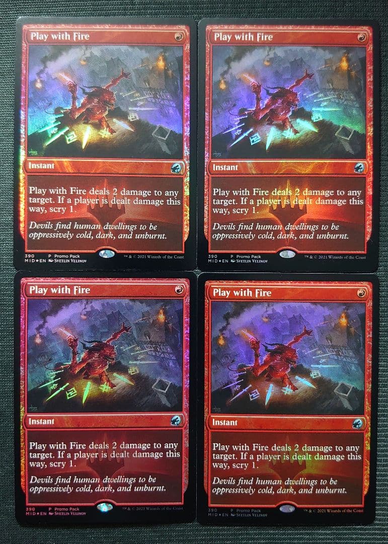 mtg 火遊び fnmプロモ foil 英語版 ４枚セット mid