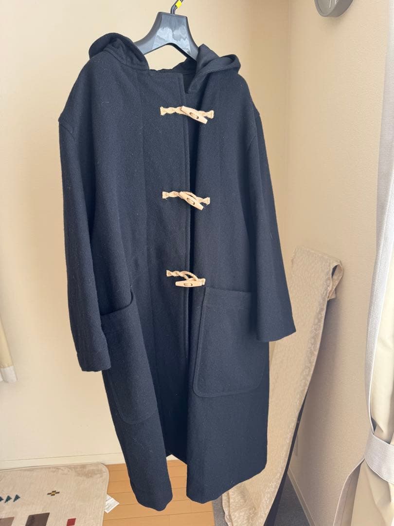 MHL. 黒 ダッフルコート フード付き