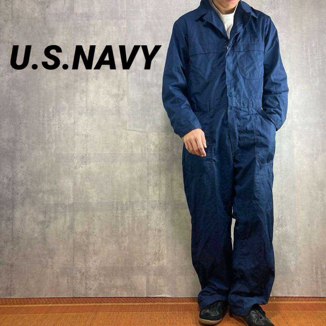 実物90sアメリカ軍米軍USNAVY オーバーオールカバーオールツナギ