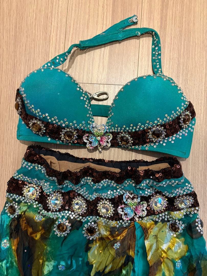 ベリーダンス衣装 マンドゥーハ サラマ ピーコックグリーン 小柄-公式