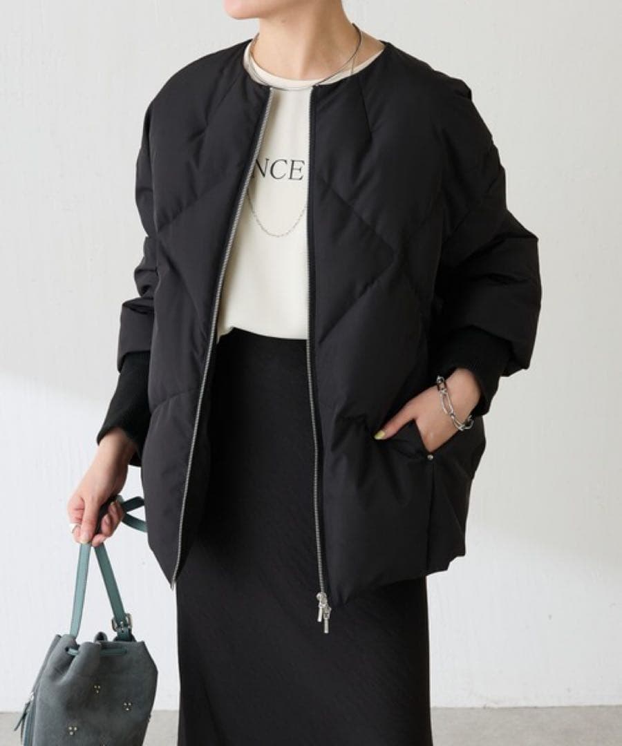 新品未使用COLLAGE GALLARDAGALANTE ノーカラーダウンコート