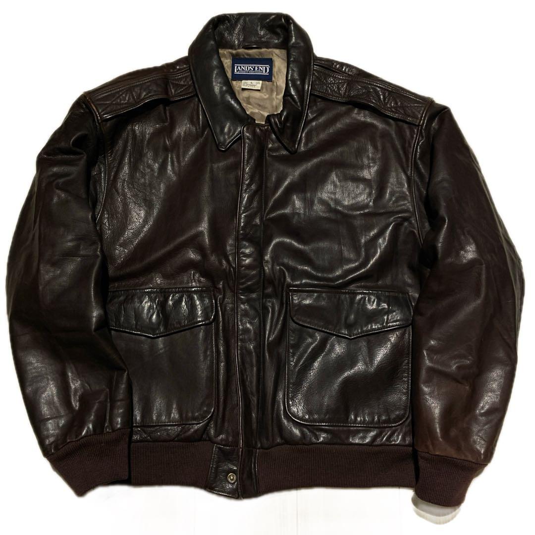 90's USA製 lands end A2 フライトレザージャケット サイズL - メルカリ