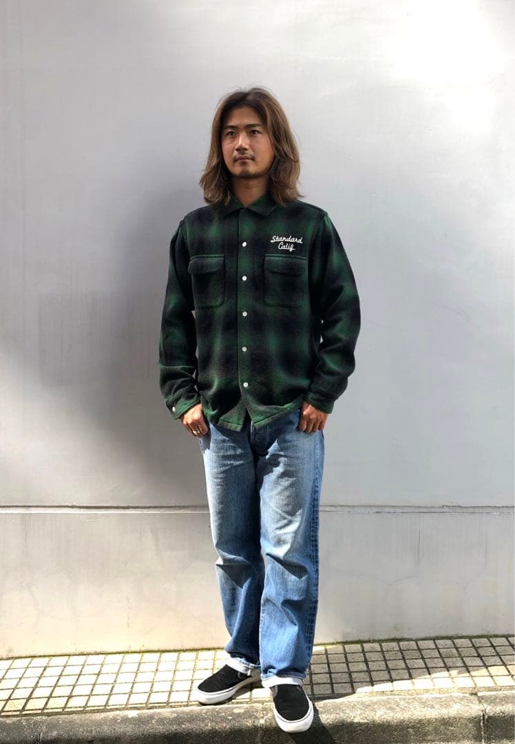 スタカリ Ombre Check Wool Shirt Sサイズ