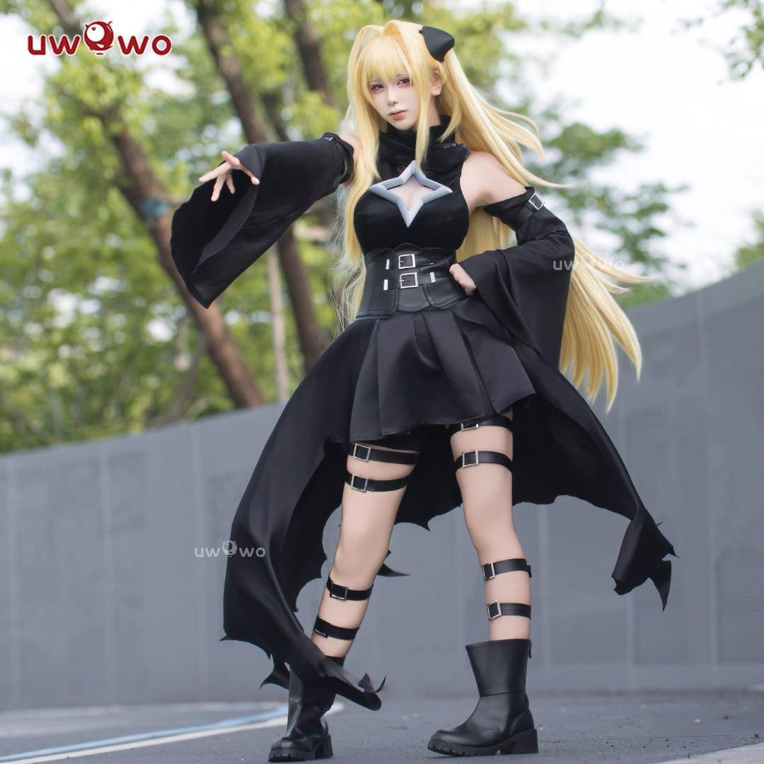 Uwowo ToLOVEるx アズールレーン 金色の闇 コスプレ ウィッグ・靴追
