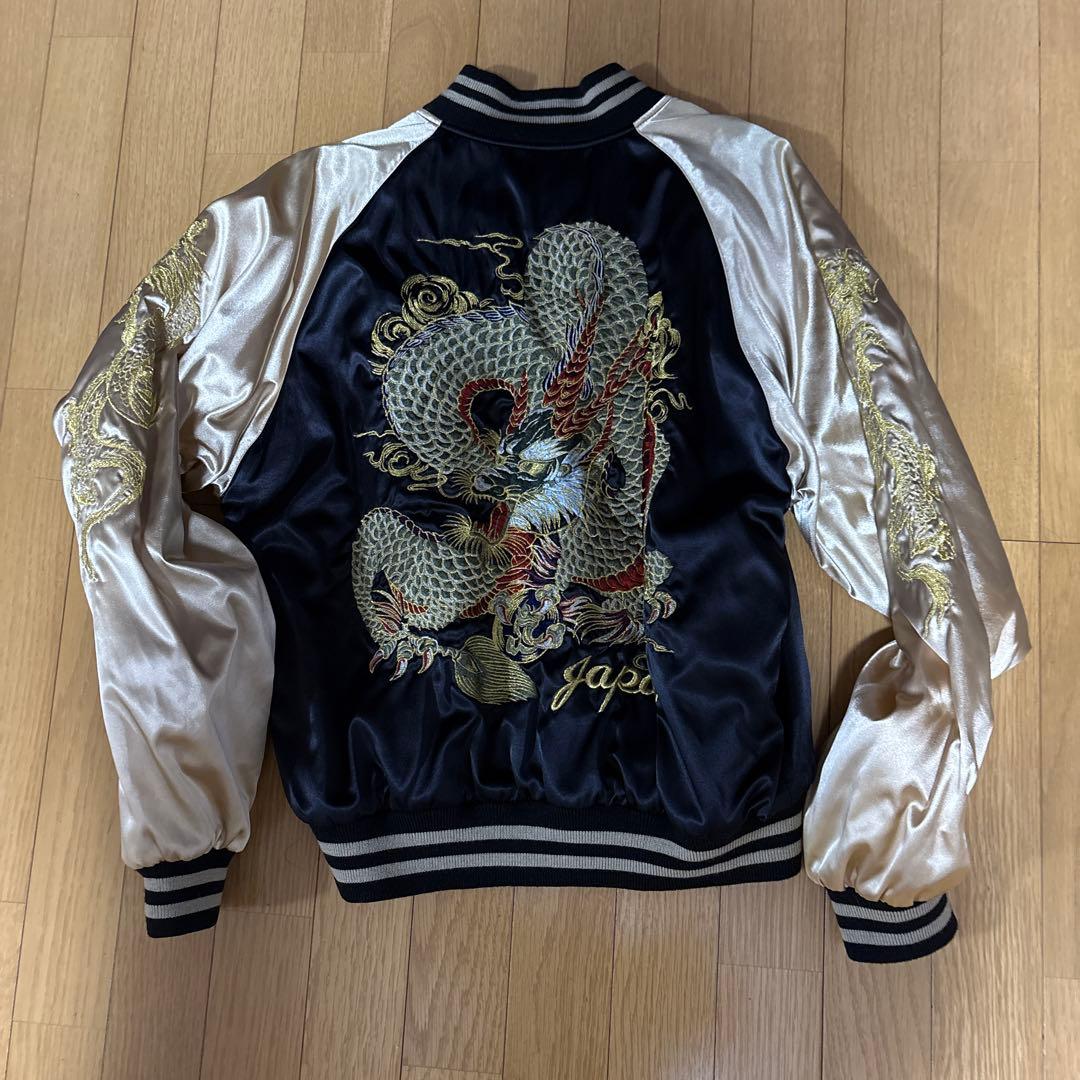星姫ドラゴン刺繍 サテン スカジャン Japan