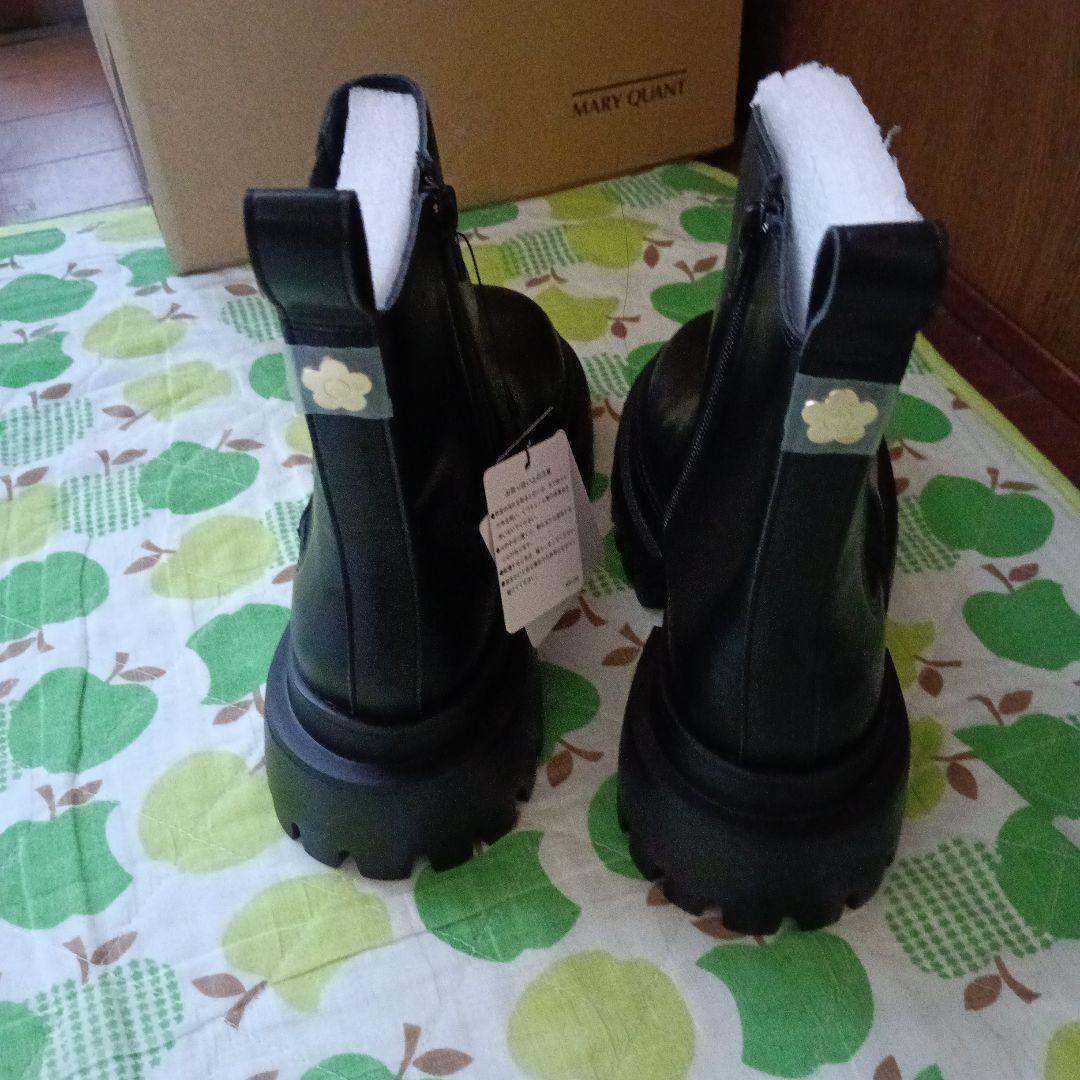 1月19日発売新作MサイズMARY QUANT ブラック サイドゴアブーツ