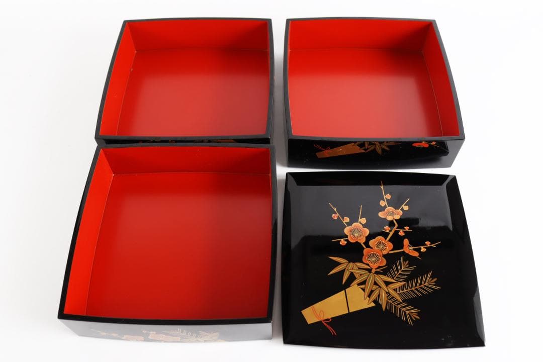 輪島塗 三段重 重箱 松竹梅 蒔絵 共箱 - メルカリ