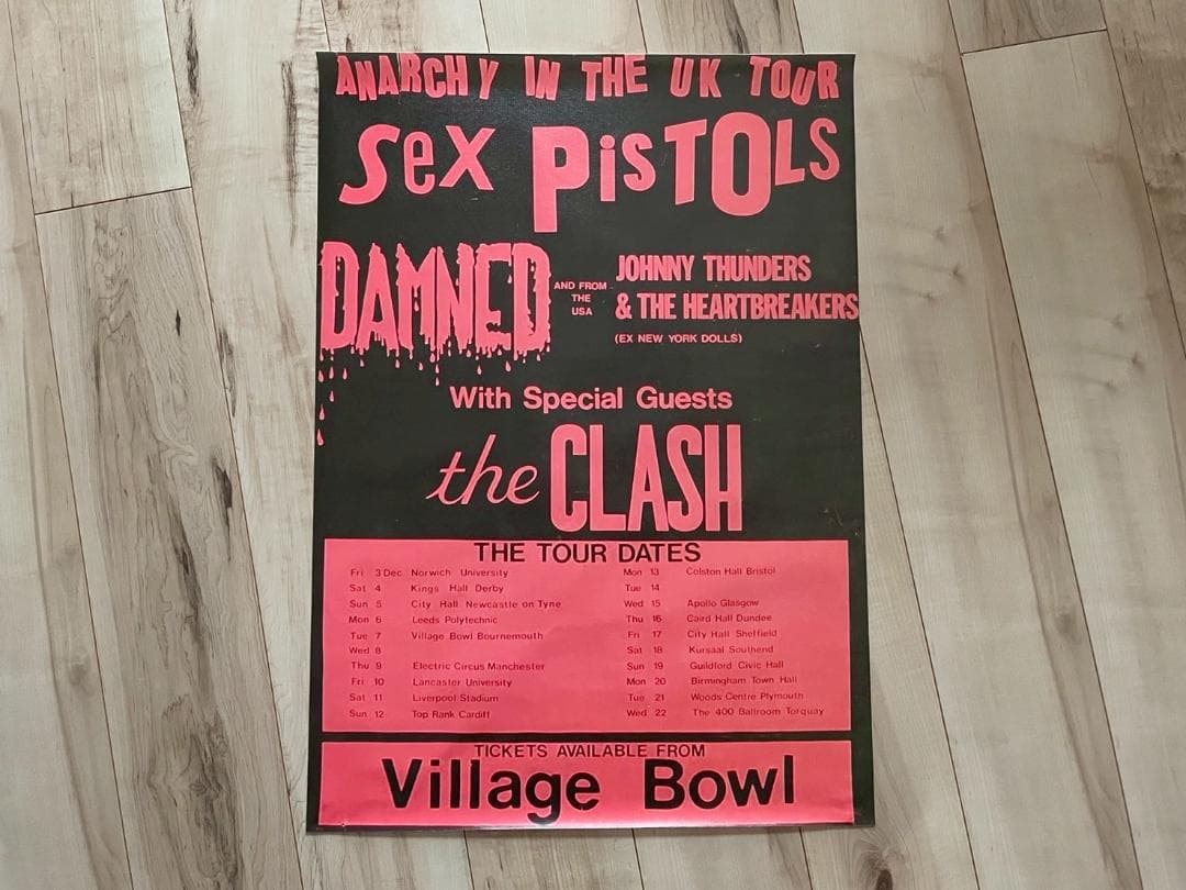 アナーキーツアー　ポスター　大判　セックスピストルズ　シド　ザ　クラッシュ