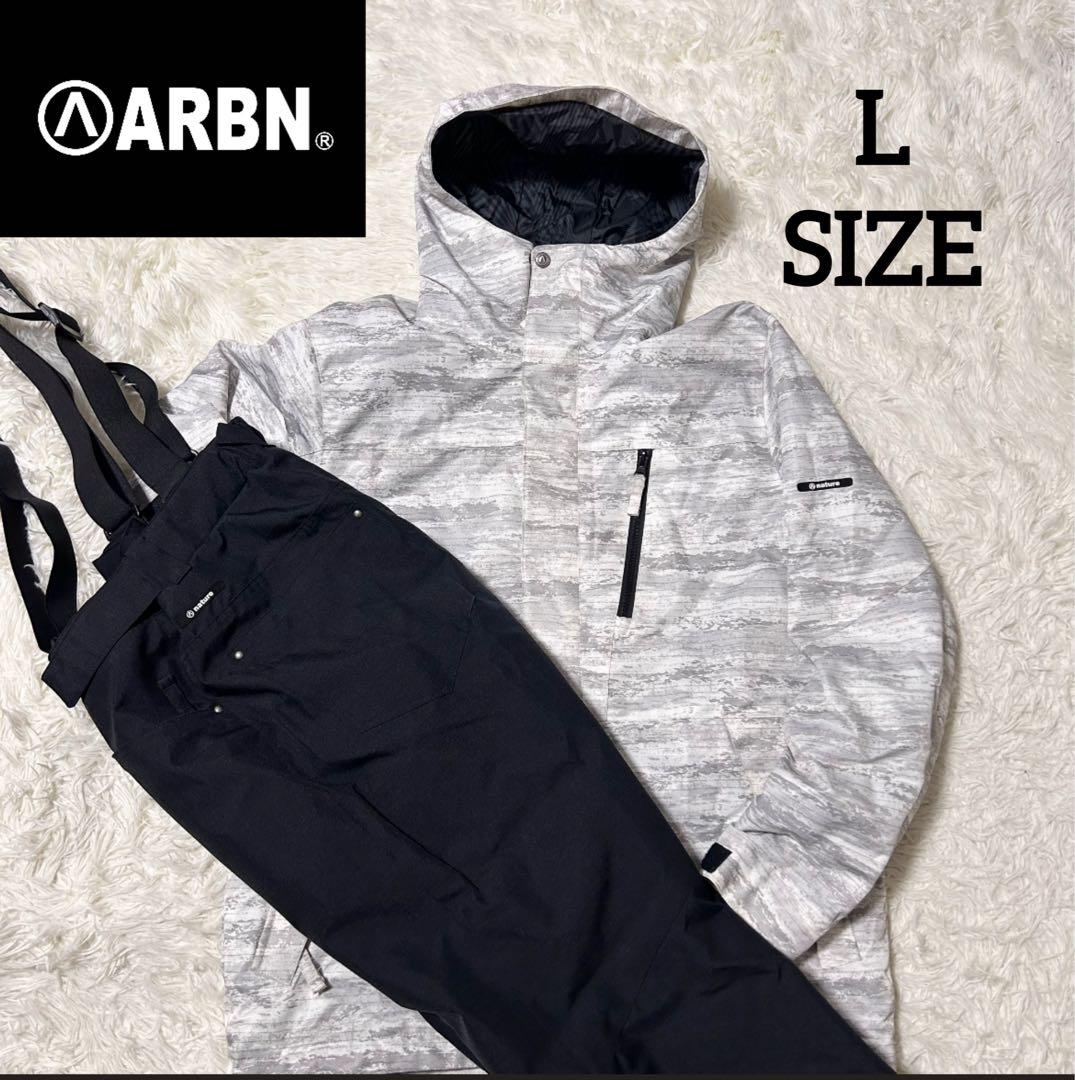 【美品】ARBN エアボーン スキーウェア 上下 シンプル ホワイト Ｌ