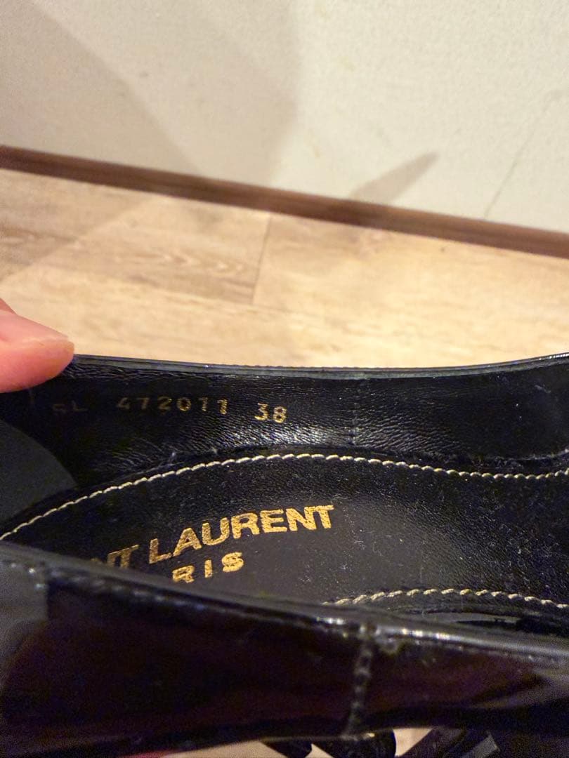 極美品】サンローラン パリ エナメル パンプス ブラック 38（25cm