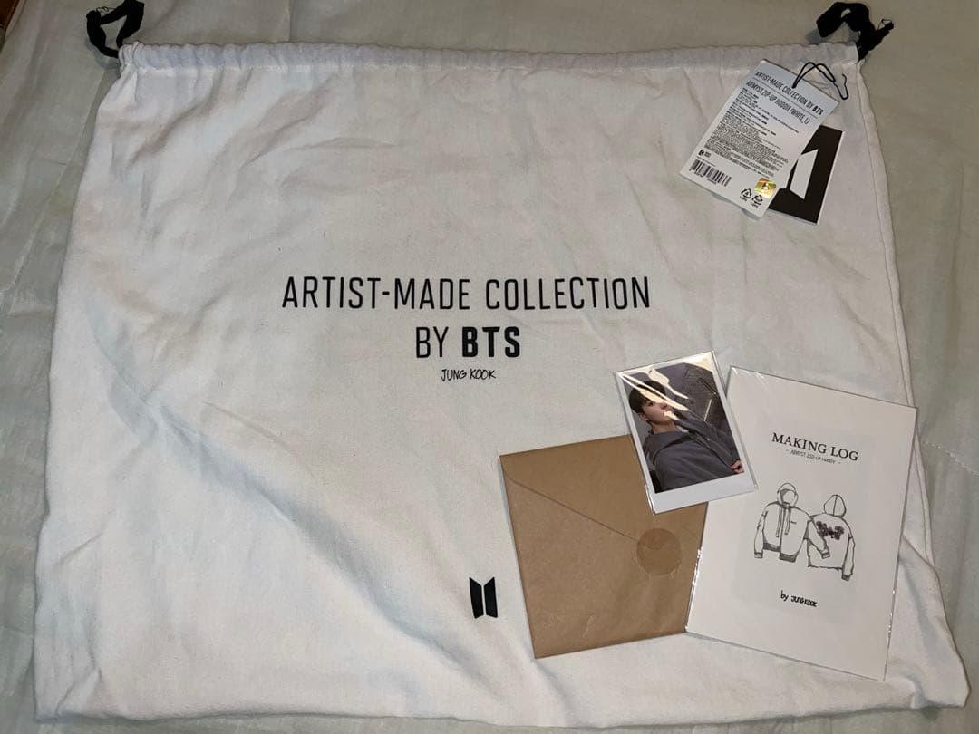 抜き無し BTS アーティストメイド ジョングク フーディー ホワイト L