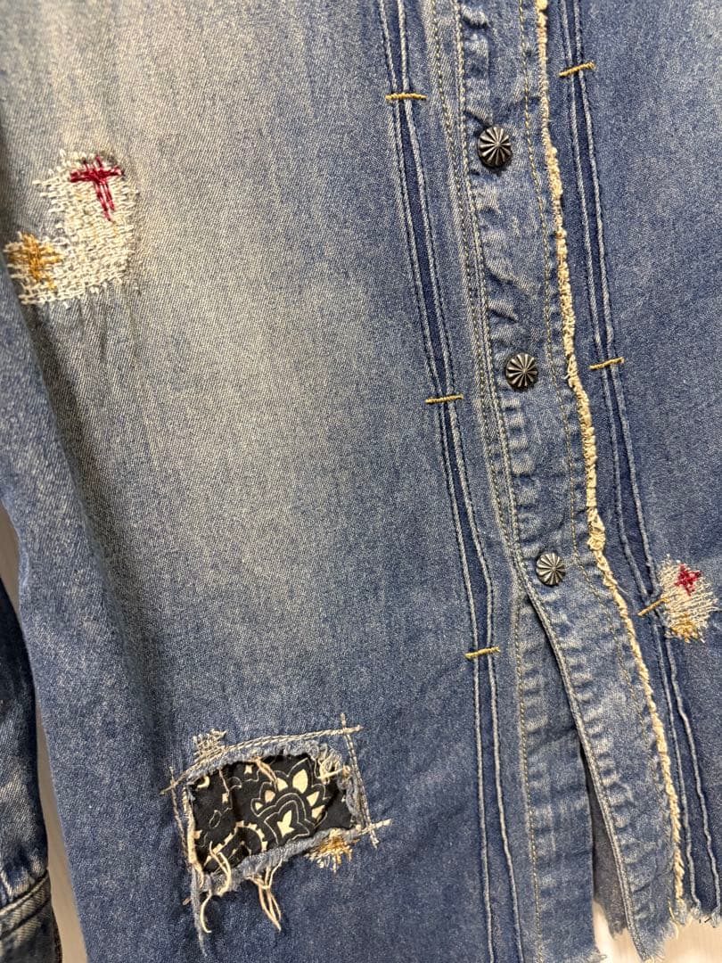 14thaddiction デニムシャツ サイズ2 M スリム フレイドヘム - メルカリ