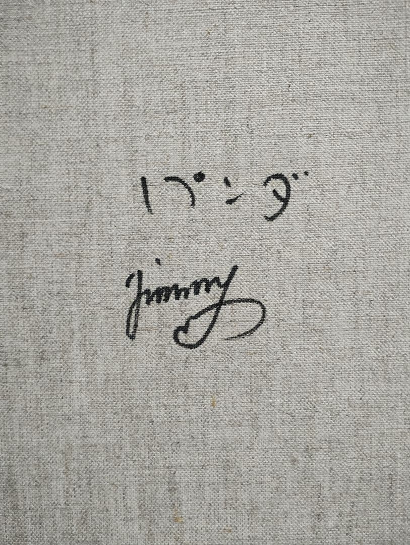 値下げ】ジミー大西（パンダ）F6号/肉筆/手描き作品/表裏サイン有/絵画