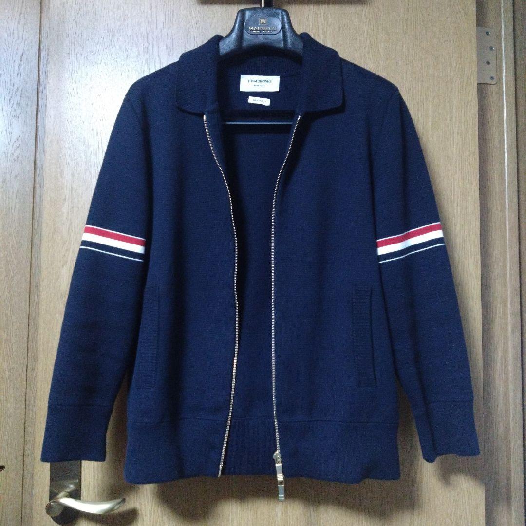 トムブラウン ネイビー ジップアップジャケット ストライプ