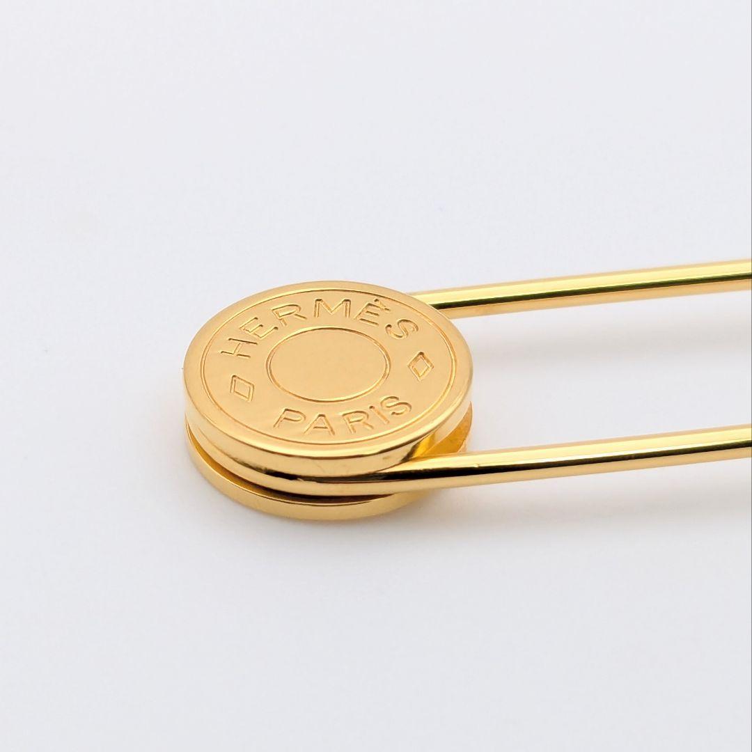極美品 希少 エルメス セリエ 安全ピン ピンブローチ ゴールド 廃盤