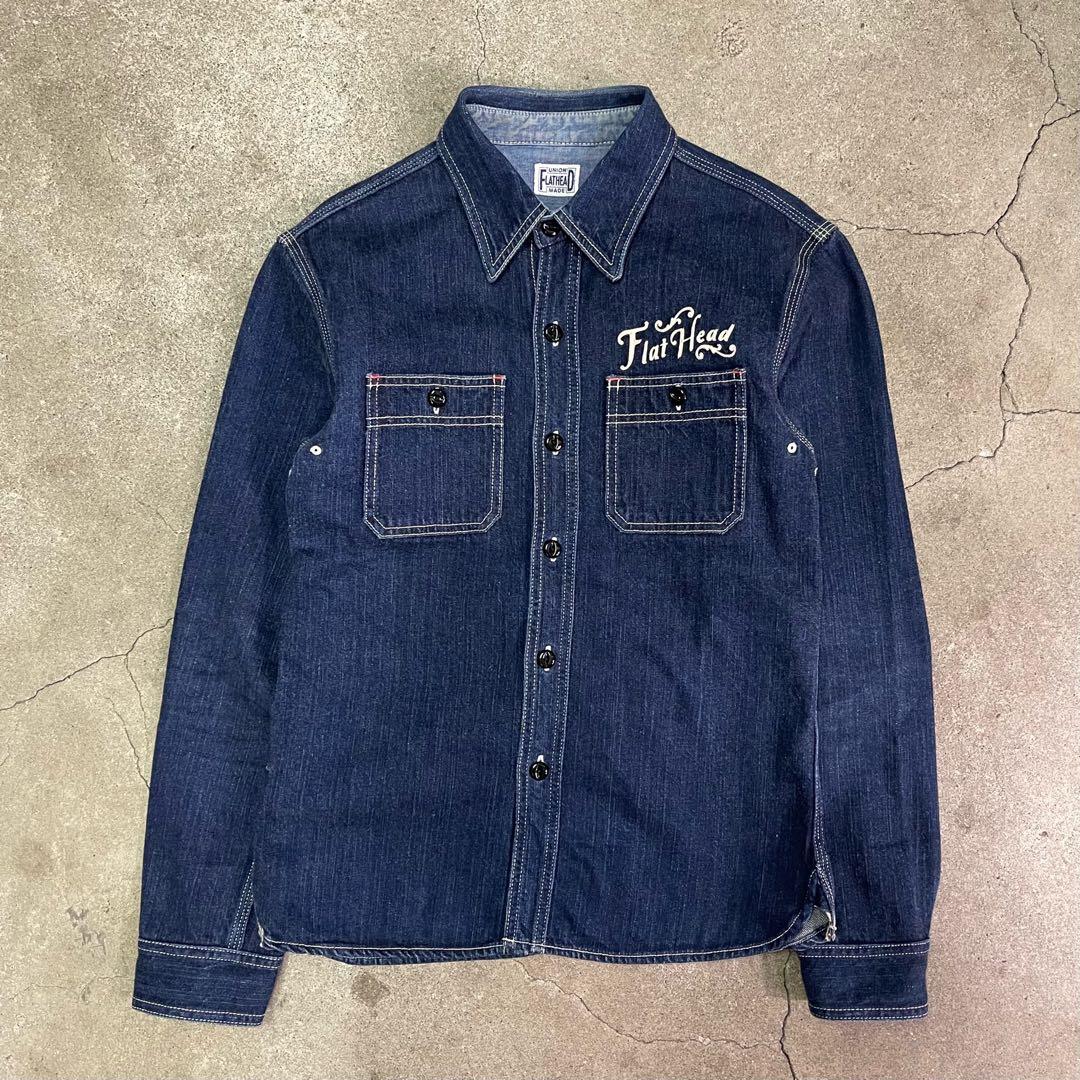 THE FLAT HEAD セルビッチ スペシャル デニム ワークシャツ 36