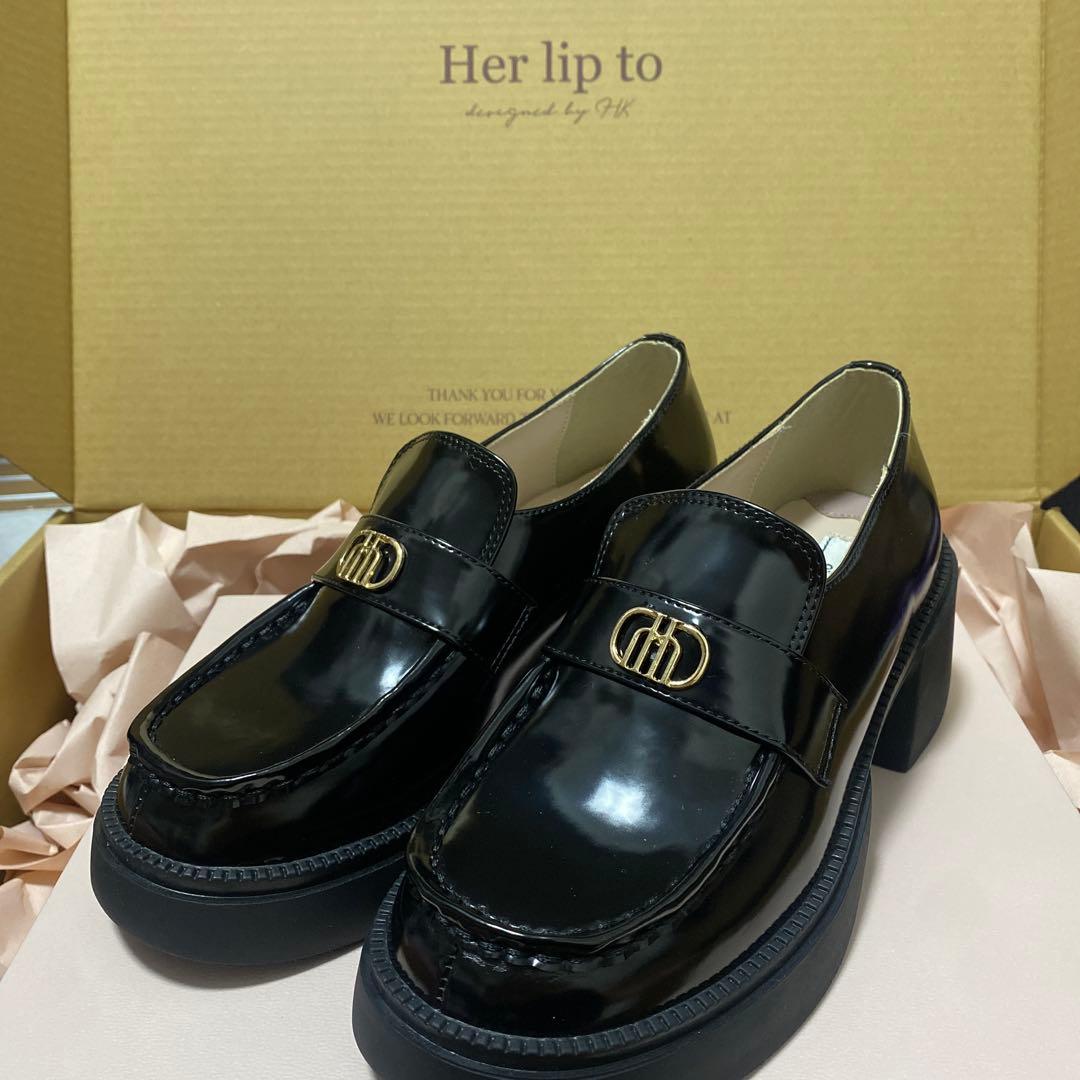 靴 Her lip to Trois Logo Loafers (black) 37