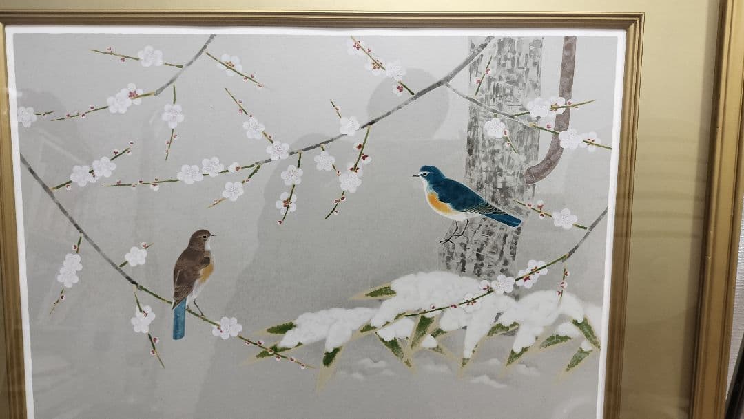 上村淳之作　待春　版画