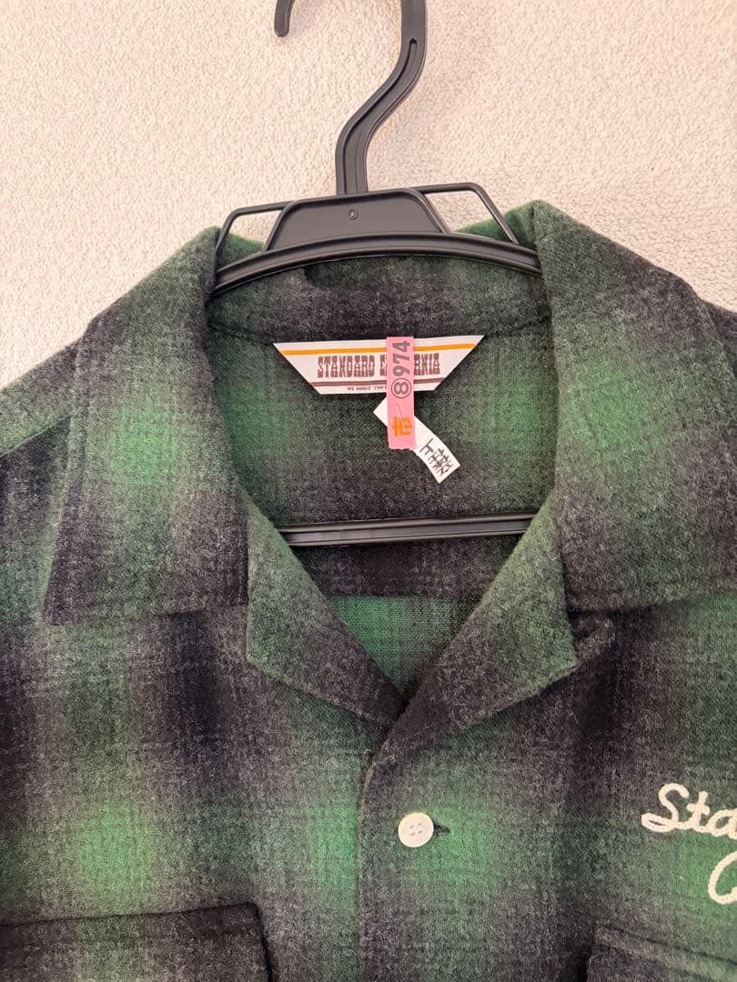 スタンダードカリフォルニア オンブレチェックシャツ グリーン M