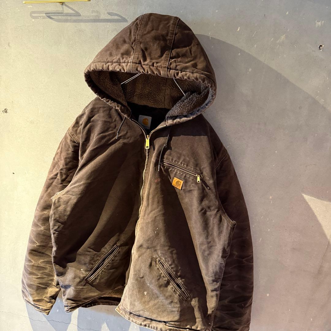 蜂の巣、鬼フェード】carhartt裏ボアアクティブジャケット古着山田レン