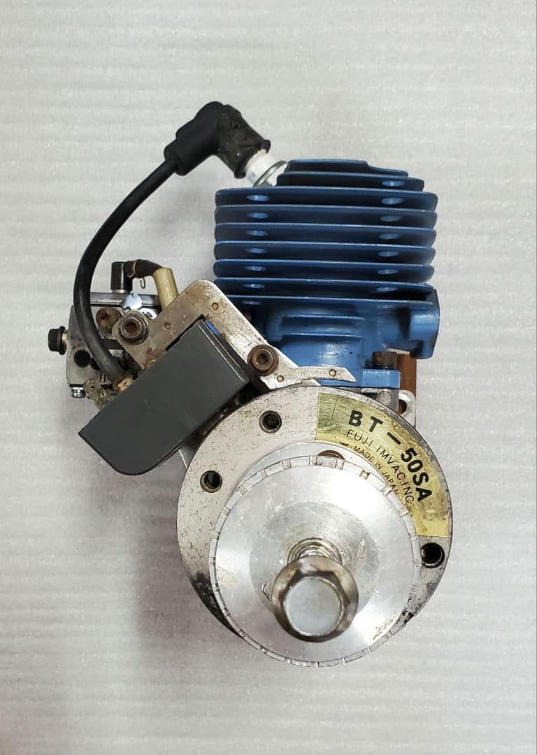 ラジコンエンジンFUJI IMVAC.INC BT-50SA 青 JAPAN製 Fuji Imvac BT-50EI with EIS 47cc Large Aircraft Gasoline FUJI