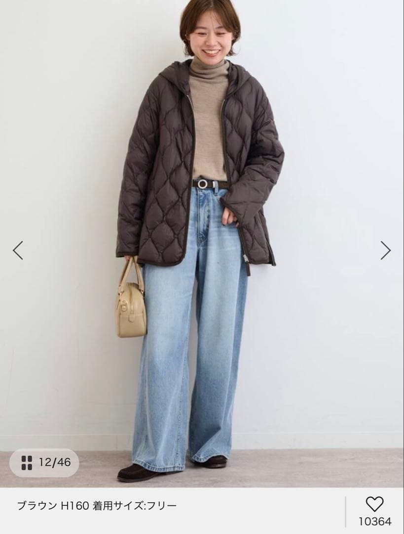 新品未使用　別注【TAION / タイオン】 フードダウンコート ブラウン