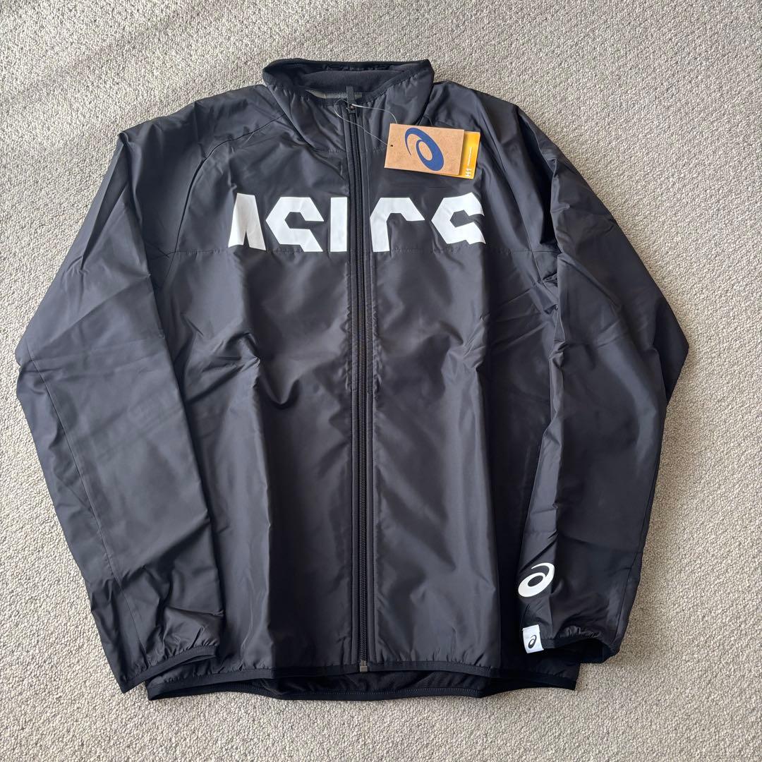 廃盤品！新品ASICS ウインドブレーカー 上下セット 黒 ジャージ ASICS（アシックス） ウインドブレーカー 上下 メンズ セットアップ