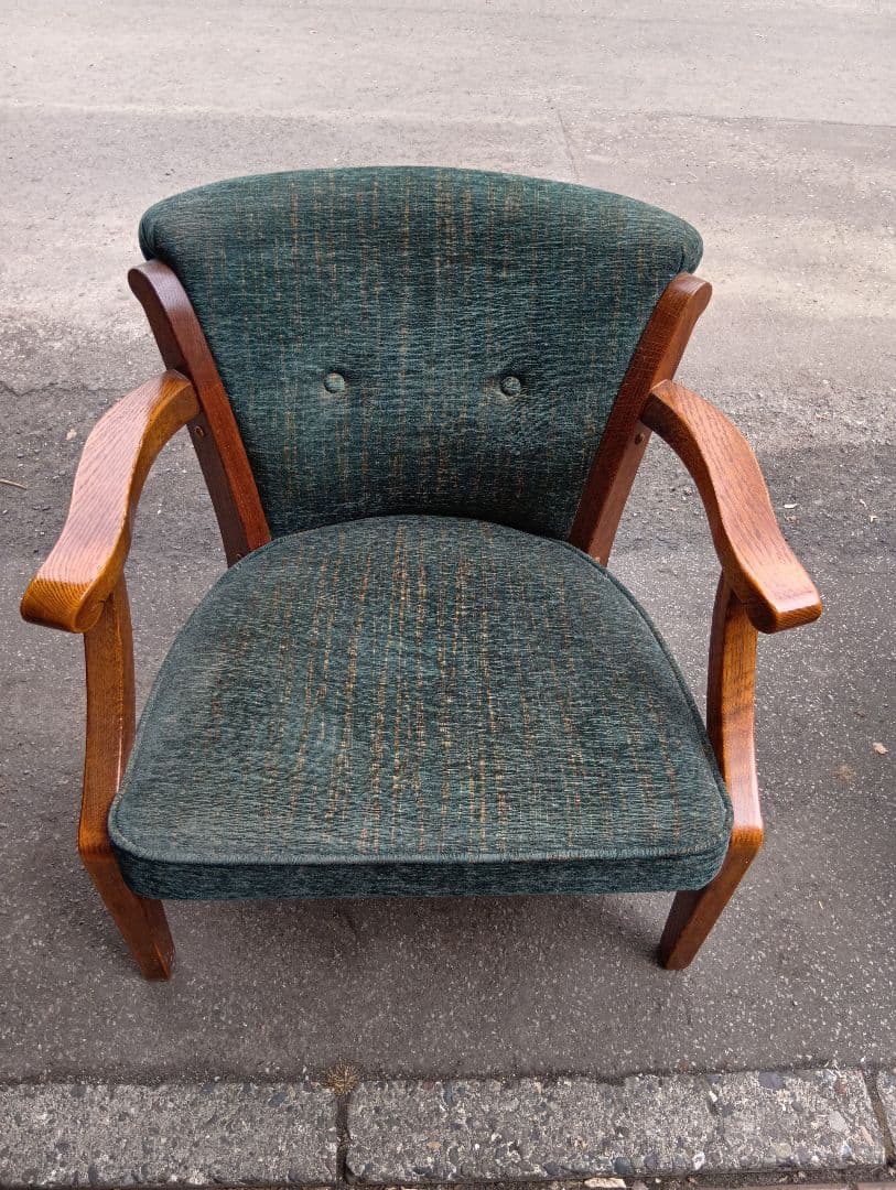 レトロな緑色の椅子　三越家具