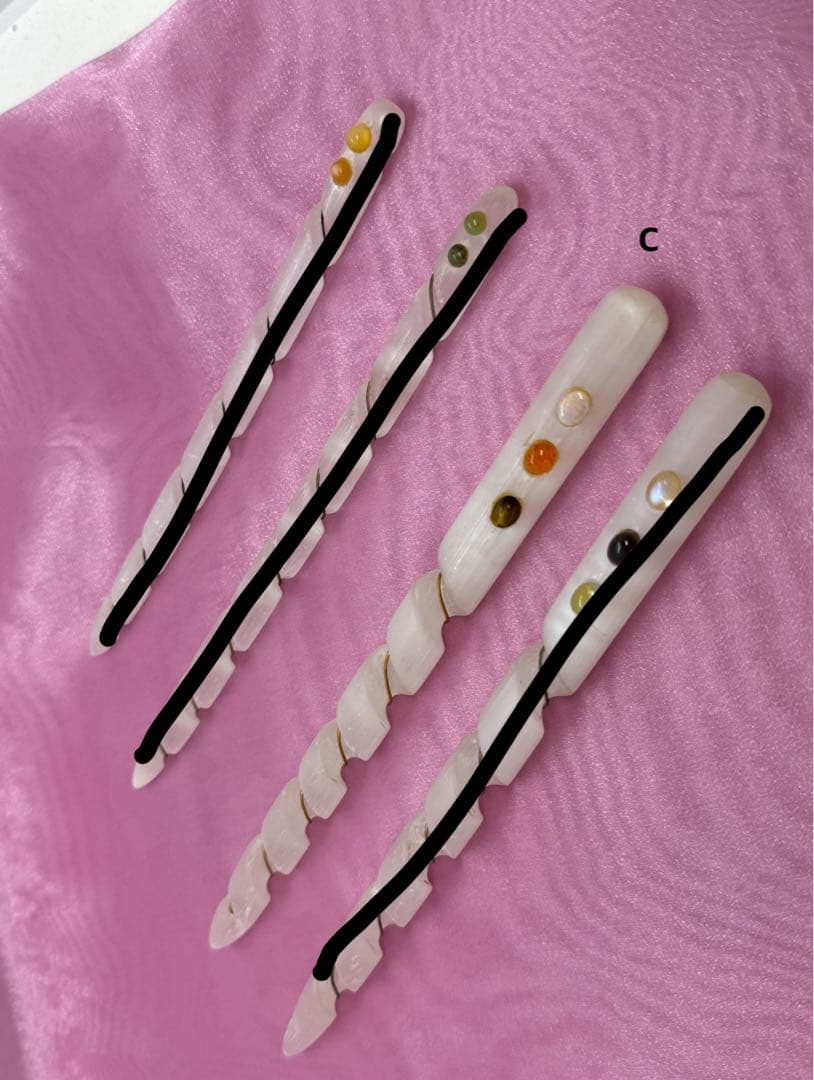 C）パワーストーン&半貴石『奇跡の光を宿すスパイラルワンド』